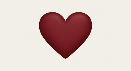 Obraz premium Red Heart Symbol on Cream Background for Valentine's Day Design