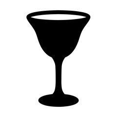 A Simple Black Silhouette of an Elegant Wine Glass for Drinking