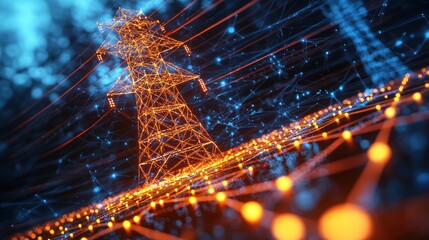 Digital Power Grid: Futuristic Energy Network Visualization