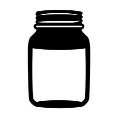 A Simple Black and White Illustration of a Glass Jar with a Lid