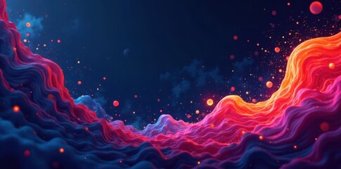 Swirling geometric shapes on a dark abstract vector background, swirling, colorful