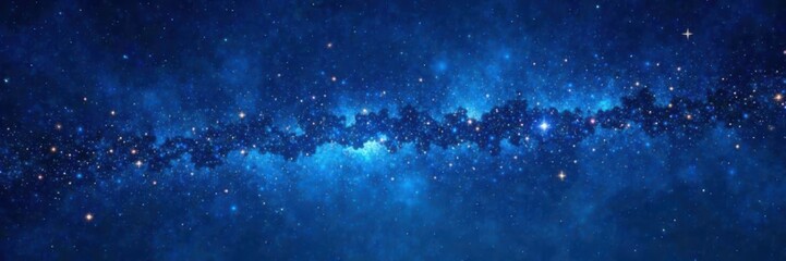 Sparkling starry night sky with twinkling stars on a dark blue background, night, space