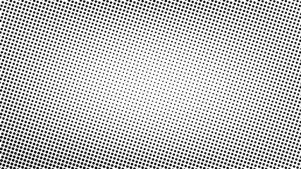 Black Halftone Dotted Texture on White Background – Grunge Comic Style Overlay for Vintage Paper Effect, Retro Pop Art Design Element