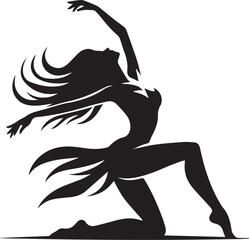 dancing silhouette vector illustration