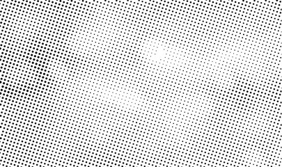 Black Halftone Dotted Texture on White Background – Grunge Comic Style Overlay for Vintage Paper Effect, Retro Pop Art Design Element