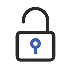Unlocked Padlock Representing Access or Permission Icon Design
