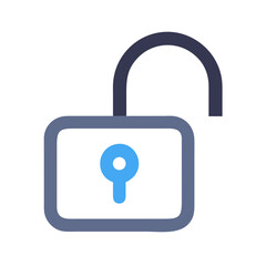 Unlocked Padlock Representing Access or Permission Icon Design