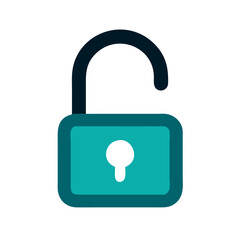 Unlocked Padlock Representing Access or Permission Icon Design