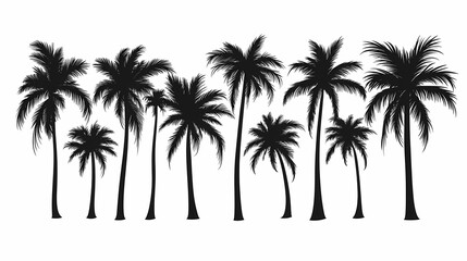 Silhouettes of Palm Trees in a Tropical Paradise: Summer Vibes and Eco-Friendly Design Inspiration