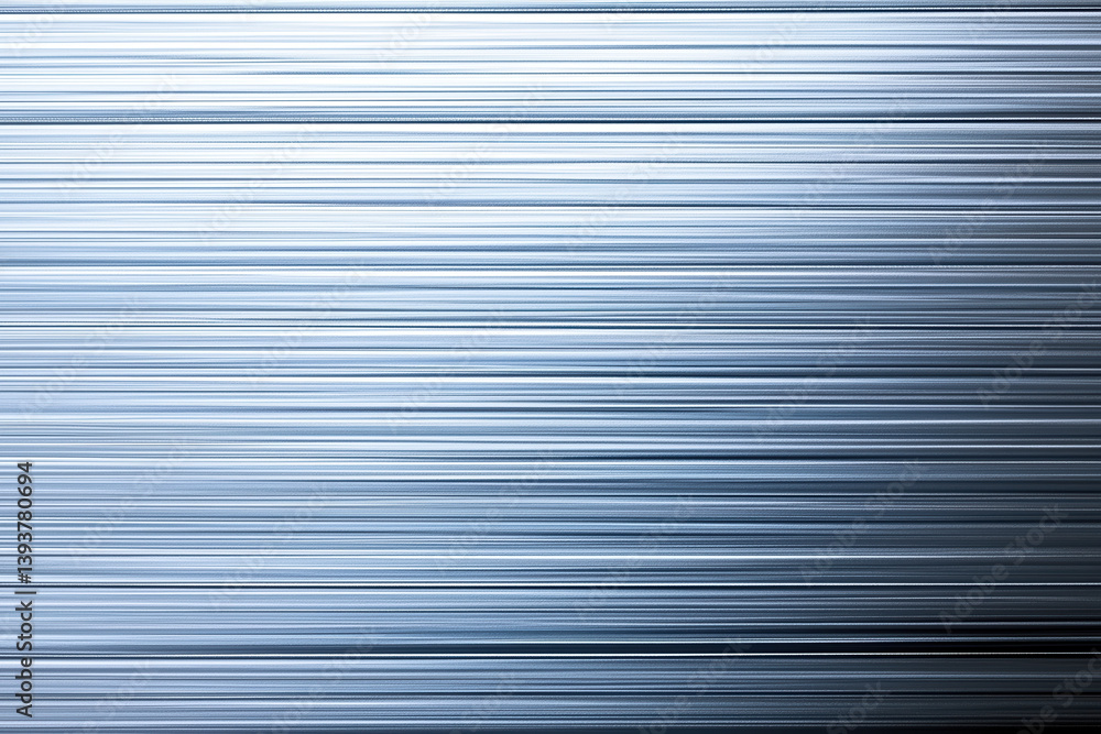 Poster horizontal striped metallic texture background - abstract blue and silver lines pattern with gradien
