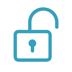 Unlocked Padlock Representing Security Access Icon Design