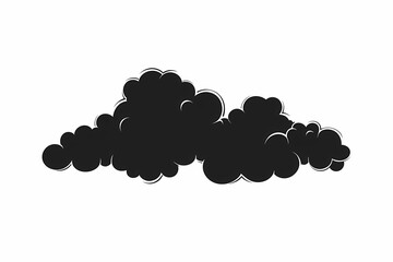 Abstract Black Cloud Icon Illustration: Minimalistic Vector Art Design for Weather and Nature Projects