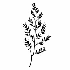 Black and White Botanical Silhouette: Nature-Inspired Organic Art Print for Eco-Friendly Home Decor