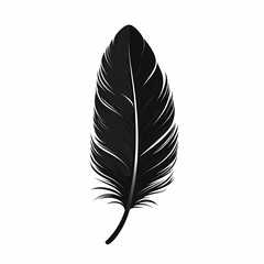 Elegant Black Feather Illustration: Nature-Inspired Silhouette Art for Whimsical and Minimalist Design
