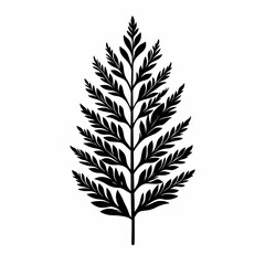 Fototapeta premium Nature-Inspired Monochrome Botanical Illustration in Silhouette Art for Minimalistic Home Decor