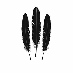 Elegant Black Feather Illustration: Vector Art and Design Elements for Nature-Inspired Boho Decor and Fashion Embellishments