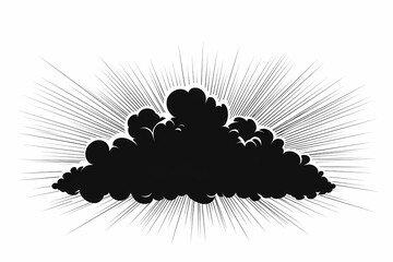Powerful Stormy Black Cloud Illustration: Dramatic Weather Graphic with Dark, Textured Background