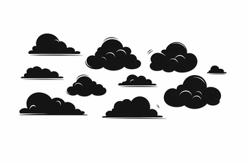 Abstract Black Clouds Illustration - Dramatic Weather Design in Vector Art
