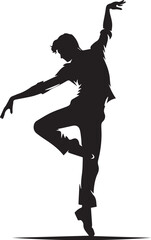 Fototapeta premium Black and white dancing vector