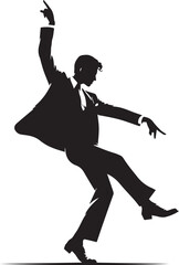 Black and white dancing vector