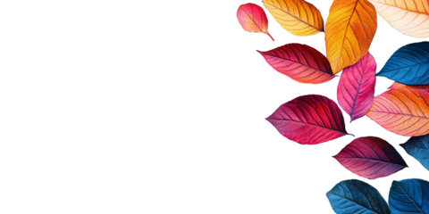 A stunning image of vibrant autumn leaves arranged against a black background,