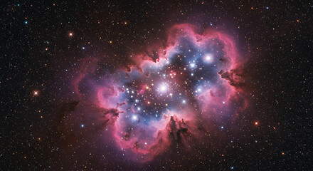 Stunning Nebula with Stars in Deep Space Showcasing Cosmic Beauty and Wonders