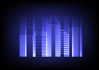 Abstract background with futuristic building city