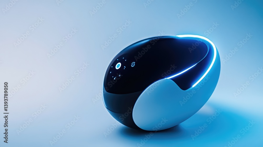 Poster a futuristic wearable device with sensors, placed against a clean background with room for text or l