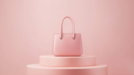 A minimalist handbag placed elegantly on a clean surface with space around it for logos or promotional material.