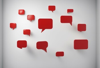 chat 3d square pin bubble blank red rendering rounded background wall speech shadow white index graphic isometric cyberspace three-dimensional box logotype element glossy decorative concept dialogue