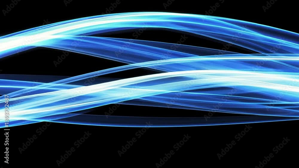 Poster abstract blue light waves create dynamic background with smooth lines, conveying energy and movement