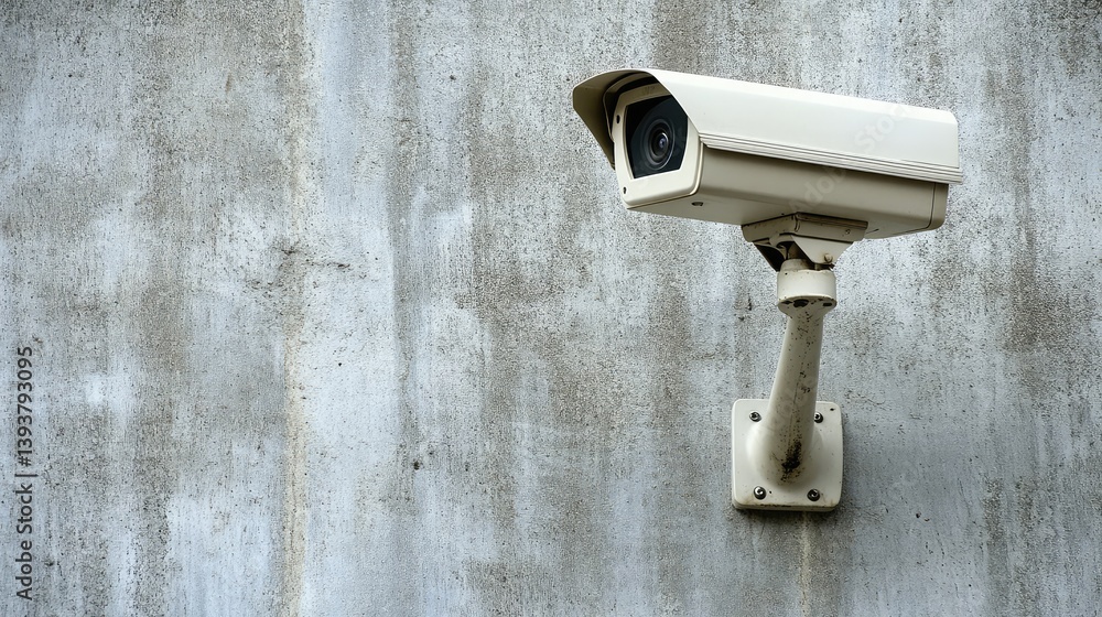 Poster a smart security camera mounted on a modern wall with ample room for branding or copy space in the b