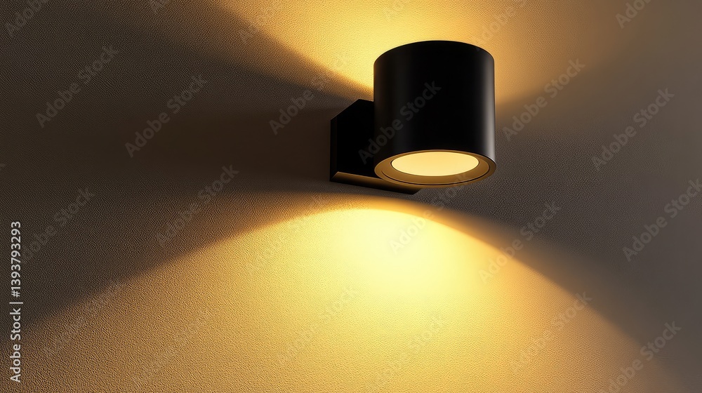 Poster a smart security camera on a smooth wall, backlit with soft glow and plenty of clean space around it