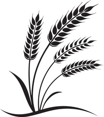 Obraz premium Wheat barley rice icon hand drawn vector design logotype illustrator 