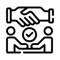 handshake line icon