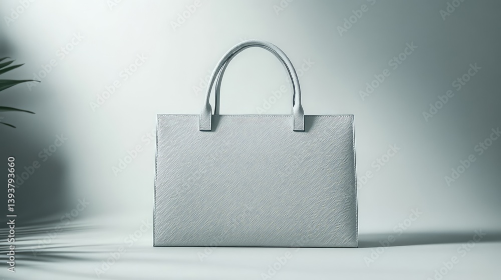 Poster a structured handbag with clean lines, placed on a smooth backdrop with enough room around it for co