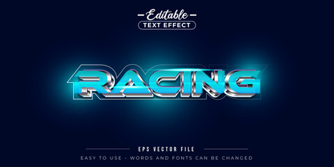 Racing text style, editable text effect.