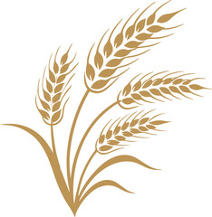 Golden Wheat Ears Harvest Decorative Element On A Transparent Base,, wheat vector design art illustrator 