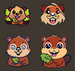 cute cartoon baever illustrations 