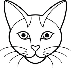 Cat Face Line Art Icon