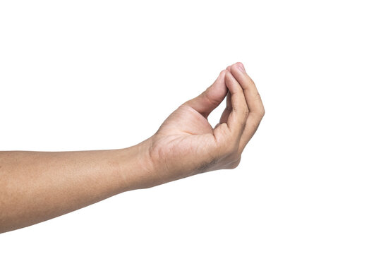 side view of male hand showing italian gesture isolated on white background. transparent png