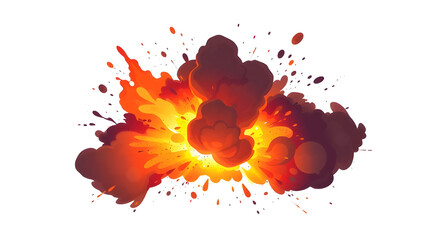 many round explosions of rocket interception blast or anti air gun shell hit or view from above on bang isolated on black - 3D illustration of object