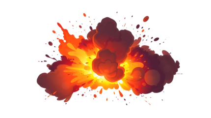 many round explosions of rocket interception blast or anti air gun shell hit or view from above on bang isolated on black - 3D illustration of object