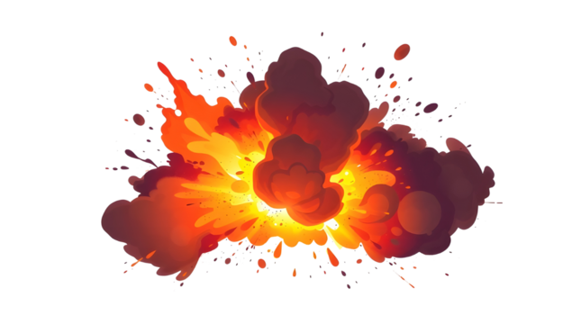 many round explosions of rocket interception blast or anti air gun shell hit or view from above on bang isolated on black - 3D illustration of object