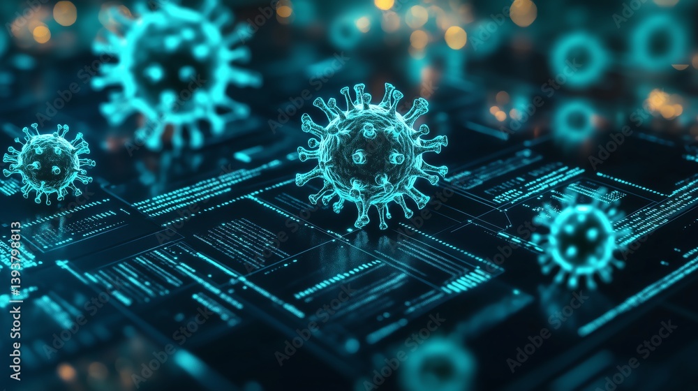 Poster eco icons and data processing on black background, global cyber security concept, digitally generate