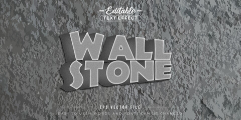Wall stone editable text effect.