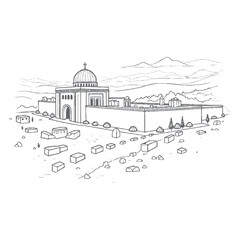 Masjid Al aqsa vector illustration 