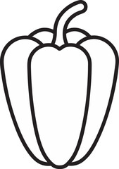 Capsicum outline icon on white background.