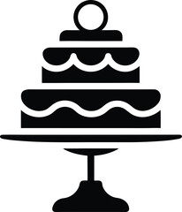 Three-Tiered Cake Silhouette Icon