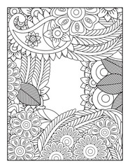 borders adult coloring pages. abstract floral background